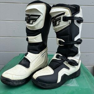 Fly Racing Maverik Black and White Motorcycle Boots